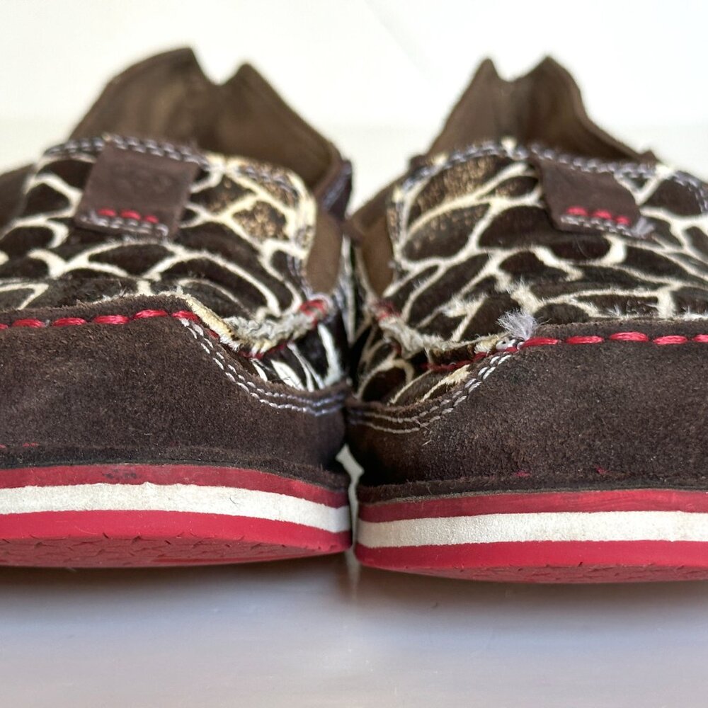 Ariat Cruiser Chocolate Chip Suede Giraffe Slip On Loafer Shoes Women's Sz 9.5B - Picture 4 of 8